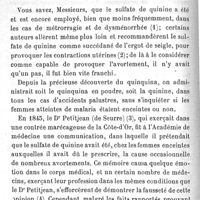 0024 - Page 24 - Mémoires originaux. Les intoxications causes d'avortement. Par M. le professeur P. Brouardel. A. Poisons métalliques.  9. Permanganate de potasse. B. Poisons organiques. 1. sulfate de quinine