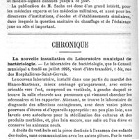 0380 - Page 380 - Revue des livres. Die kohlenoxyd vergiftung (l'empoisonnement par l'oxyde de carbone dans ses indications cliniques, hygiéniques et médico-légales) / Chronique. La nouvelle installation du laboratoire municipal de bactériologie