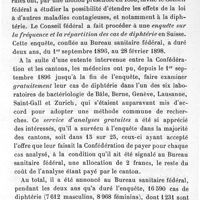 0013 - Page 13 - Mémoires originaux. L'hygiène publique en Suisse. Par le Dr H. Carrière. I. Service sanitaire fédéral. 1. Maladies épidémiques offrant un danger général. 2. Enquête sur la diphtérie