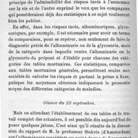 0416 - Page 416 - Deuxième congrès international des médecins de compagnies d'assurances. Compte rendu par M. le Dr Henri Gillet. Séance du 23 septembre