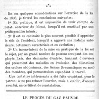 0014 - Page 14 - L'application de la loi sur les accidents du travail. Par le Dr Georges Brouardel / Le procès du gaz pauvre. Par le Dr Etienne Ginestous