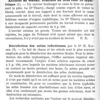0084 - Page 84 - Revue des journaux.  Influence du saturnisme paternel sur la grossesse et le produit de la conception.  Accident du travail. Fracture du bras chez un syphilitique. Désinfection des selles infectieuses