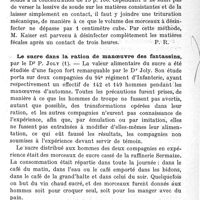0085 - Page 85 - Revue des journaux. Désinfection des selles infectieuses.  Le sucre dans la ration de manoeuvre des fantassins