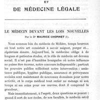 0097 - Page 97 - Le médecin devant les lois nouvelles. Par le Dr Maurice Chopinet
