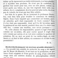 0186 - Page 186 - Revue des journaux.  Escarres multiples et récidivantes chez un simulateur.  Recherche du sang par un nouveau procédé chimique
