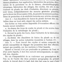 0190 - Page 190 - Revue des livres. Stérilisation chimique des eaux potables.  Décret du 23 avril 1908 prescrivant les mesures particulières d'hygiène dans les industries où le personnel est exposé à l'intoxication saturnine