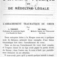 0193 - Page 193 - L'arrachement traumatique du coeur. Par L. Thoinot et Ch. Paul