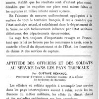 0400 - Page 400 - La rage à Paris et dans le département de la Seine. Par H. Martel / Aptitude des officiers et des soldats au service dans les pays tropicaux. Par Gustave Reynaud