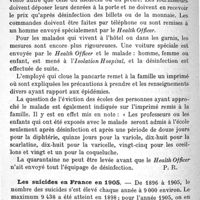 0470 - Page 470 - Revue des journaux. Les maladies contagieuses aux Etats-Unis.  Les suicides en France en 1905