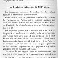 0502 - Page 502 - Médecins experts et médecine légale au XIVe siècles. Par Louis Bossu.  I. Registres criminels du XIIIe siècle