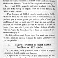 0504 - Page 504 - Médecins experts et médecine légale au XIVe siècles. Par Louis Bossu.  I. Registres criminels du XIIIe siècle.  II. Registre criminel de Saint-Martin-Des-champs, XIVe siècle