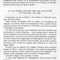 0047 - Page 47 - Variétés. La prévention des maladies infectieuses et de la tuberculose par la désinfection des couverts de table, des verres et de la vaisselle.  La loi néerlandaise sur les accidents du travail de 1901