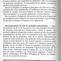 0052 - Page 52 - Revue des journaux.  Recherches sur les eux d'égout de Milan.  Consommation de lait et maladies infectieuses