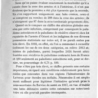 0171 - Page 171 - Le paludisme autochtone en France. Par le Dr Dopter.  Paludisme autochtone à l'intérieur.  Paludisme autochtone depuis la guerre