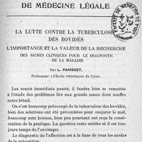 0345 - Page 345 - La lutte contre la tuberculose des bovidés. L'importance et la valeur de la recherche des signes cliniques pour le diagnostic de la maladie. Par L. Panisset