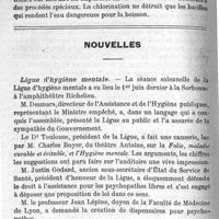 0064 - Page 64 - Discussion du rapport de M. Léon Bernard sur le projet de revision de la loi du 15 février 1902.  Variétés. La chlorination de l'eau.  Nouvelles.  Ligue d'hygiène mentale