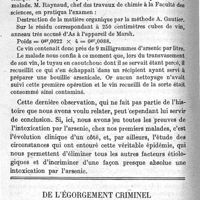 0096 - Page 96 - Étude d'une intoxication collective d'origine probablement arsenicale. Par MM. Etienne Leenhardt et Marcel-Franck-Carrieu.  De l'égorgement criminel par le procédé du "racolage" indication de la profession du meurtrier. Par E. Sorel