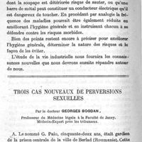 0178 - Page 178 - Hygiène industrielle et son rôle dans un service d'hygiène publique. Par le Dr Edgar L. Collis.  Trois cas nouveaux de perversions sexuelles. Par le docteur Georges Bogdan