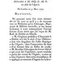 0147 - Page 147 - Chirurgie. Aoust. Extrait d'une Lettre de M. Schlosser, Médecin Hollandois, à M. Missa, D. M. P. au sujet de l'Agaric