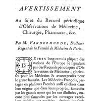 0323 - Page 323 - Avertissement au sujet du Recueil périodique d'observations de médecine, chirurgie, pharmacie, etc