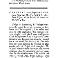 0091 - Page 91 - Suite des Expériences sur l'Irritabilité. Par M. de Haller. / Observation singulière de Pratique. Par M. Majault, D.M.P