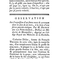 0095 - Page 95 - Observation singulière de Pratique. Par M. Majault, D.M.P. / Observation sur l'expulsion d'un foetus mort. Par M. Dupuy, Médecin à la Rochelle