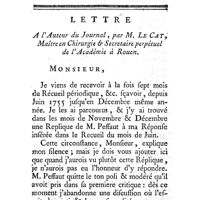 0213 - Page 213 - Observation sur les différentes espèces de frictions. Par M. Louis, Chirurgien. / Lettre de M. Le Cat, Chirurgien à Rouen