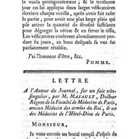 0427 - Page 427 - Lettre sur l'héméralopie. Par M. Pomme le fils, Médecin, à Arles. / Lettre sur un fait très-singulier. Par M. Majault, Médecin de Paris