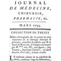 0195 - Page 195 - Extraits de livres nouveaux. Chirurgie. Collection de thèses médico-chirurgicales, tome III. Par M. de Haller