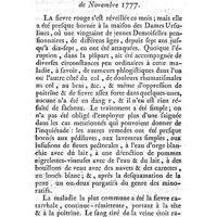 0090 - Page 90 - Mémoires et dissertations. Hist. naturelle, Pharmacie & Chymie. Observations météorologiques faites à Lille par M. Boucher pendant le mois de Novemb. 1777. / Médecine. Maladies qui ont été observées à Lille, par M. Boucher, médecin, pendant le mois de Novemb. 1777