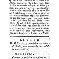 0428 - Page 428 - Mémoires et dissertations. Anatomie & Chirurgie. Observation sur un coeur situé au-dessous du diaphragme ; par M. Ramel, fils, méd. / Lettre de M. Sigault, méd. sur la section de la symphyse des os pubis