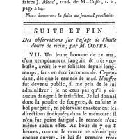 0450 - Page 450 - Mémoires et dissertations. Médecine. Observation sur une phthisie pulmonaire ; par M. d'Assy d'Arpajean, méd. / Hist. naturelle, Pharmacie & Chymie. Suite & fin des observations sur l'huile douce de ricin