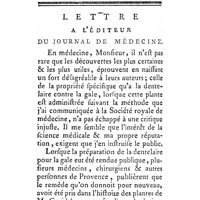 0596 - Page 596 - Mémoires, dissertations & observations. Médecine. Lettre de M. de Saint-Martin, sur la phthisie, observation sur sa contagion. / Matière médicale. Lettre de M. Sumeire sur la dentelaire, reconnue spécifique contre la gale
