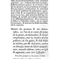 0147 - Page 147 - Nouvelles littéraires. Médecine. Instruction sommaire sur le traitement des maladies vénériennes dans les campagnes. Manuel des goutteux et des rhumatismes, ou l'Art de se traiter soi-même de la goutte, du rhumatisme, et de leur complication, avec la manière de s'en préserver, de s'en guérir, et d'en éviter la récidive. Par M. Gachet