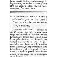 0102 - Page 78 - Ménorrhagie lochiale observée par J.P. Harmand de Montgarny. Vomissement vermineux ; observation par M. Le Tual Dumanoir