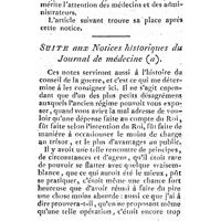 0133 - Page 109 - Nouvelles littéraires. Du service des hôpitaux militaires, rappelé aux vrais principes. Par M. Coste. Suite aux Notices historiques du Journal de médecine