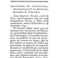 0423 - Page 398 - Explication de la planche I. Fractures de l'olécrane ; observation par M. La Bastide