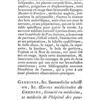 0462 - Page 437 - Nouvelles littéraires. Médecine. Dissertation de médecine sur les effets des remèdes et du mouvement dans le traitement de la vérole. Par Louis-Sébastien Saucerotte. Oeuvres médicinales de Greding