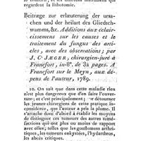 0466 - Page 441 - Nouvelles littéraires. Médecine. Leçons sur les maladies de la vessie urinaire et de ses appartenances. Par Michel Troya. Chirurgie. Additions aux éclaircissements sur les causes et le traitement du fungus des articles, avec des observations. Par J.C. Jaeger