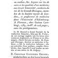 0513 - Page 488 - Nouvelles littéraires. Histoire littéraire. De laude magnetismi sic dicti animalis ambigua. Par M. Jean-André Murray. Leçons sur les devoirs et les qualités d'un médecin. Par Jean Gregory. Lettre de M. Chret Godefroi Gruner à M. Muller