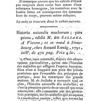 0095 - Page 95 - Nouvelles littéraires. Transactions philosophiques de la Société Royale de Londres. XIV. Expériences sur les calculs humains dans une lettre de M.T. Lane à GU Pitcairn. Médecine. Historia naturalis morborum ; pars prima, edidit M. de Sallaba