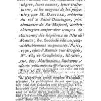 0096 - Page 96 - Nouvelles littéraires. Médecine. Historia naturalis morborum ; pars prima, edidit M. de Sallaba. Observations sur les maladies des nègres, leurs causes, leurs traitements, et les moyens de les prévenir. Par M. Dasille