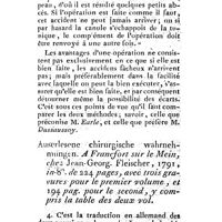 0093 - Page 93 - Nouvelles littéraires. Chirurgie. Traité sur l'hydrocèle, contenant un examen de toutes les méthodes utiles pour guérir cette maladie, et dans lequel on décrit particulièrement la cure radicale à l'aide des injections, avec des observations ; par Jacq. Earle Emy. Auserlesene chirurgische wahrnehmungen