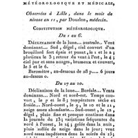 0093 - Page 93 - Constitutions météorologique et médicale, observées à Lille, dans le mois de nivose an 11, par Dourlen