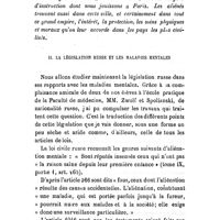 0091 - Page 91 - Législation. Organisation de la clinique des maladies mentales et de l'asile Saint-Nicolas à Saint-Pétersbourg. La législation Russe sur les aliénés. Par M. le Dr G. Marchant.  I. Asiles d'aliénés de Saint-Pétersbourg et clinique des maladies mentales.  II. La législation Russe et les maladies mentales