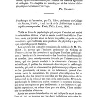 0324 - Page 324 - Bibliographie. L'année psychologique.  Psychologie de l'attention