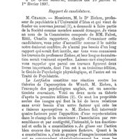 0423 - Page 423 - Société médico-psychologique.  Séance du 22 février 1897. Présidence de M. Paul Garnier.  Correspondance et présentations d'ouvrages.  Rapport de candidature