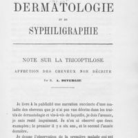 0005 - Page 5 - Note sur la tricoptilose affection des cheveux non décrite par M. A. Devergie
