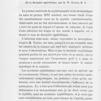 0117 - Page 114 - Bibliogbaphie par Curtis. De la dactylite syphilitique, par R. W. Taylor