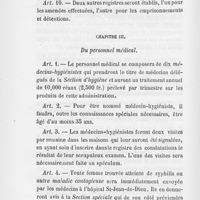 0215 - Page 212 - Gouvernement de la province de Madrid. Règlement d'hygiène spéciale par Jean Moreno Bénitez. Chapitre II. De la section d'hygiène spéciale / Chapitre III. Du personnel médical